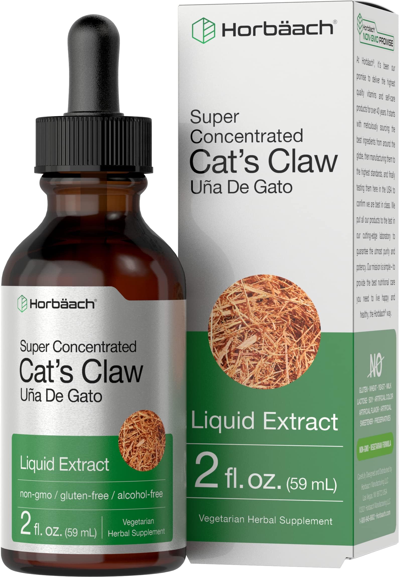 Cats Claw Herb Extract Tincture | 2 Fl Oz | Alcohol Free | Vegetarian, Non-GMO, Gluten Free Liquid
