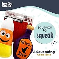 Vista 8 de Huxley & Kent Juguete Divertido de Halloween para Perros con Chirriador – Juguetes Chirriantes Power Plush para Perros Pequeños – Animal de Peluche