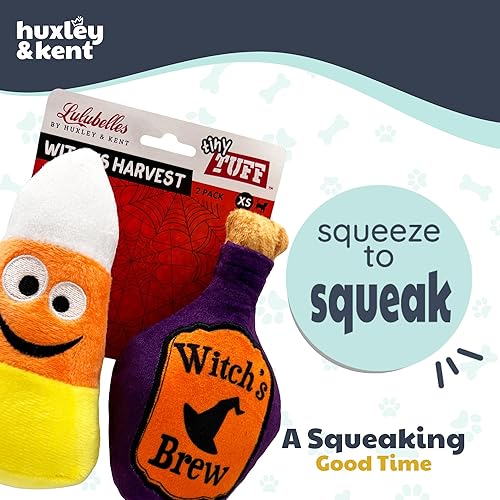 Miniatura 8 de Huxley & Kent Juguete divertido de Halloween para perros con chirriador, juguetes chirriantes de felpa para perros pequeños, animal de peluche