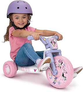 Daniel Tiger's Neighborhood Minnie Ride-On 10" Fly Wheels Junior Cruiser Tricycle with Sounds - Toddler Bike Trike, Ages 2-4