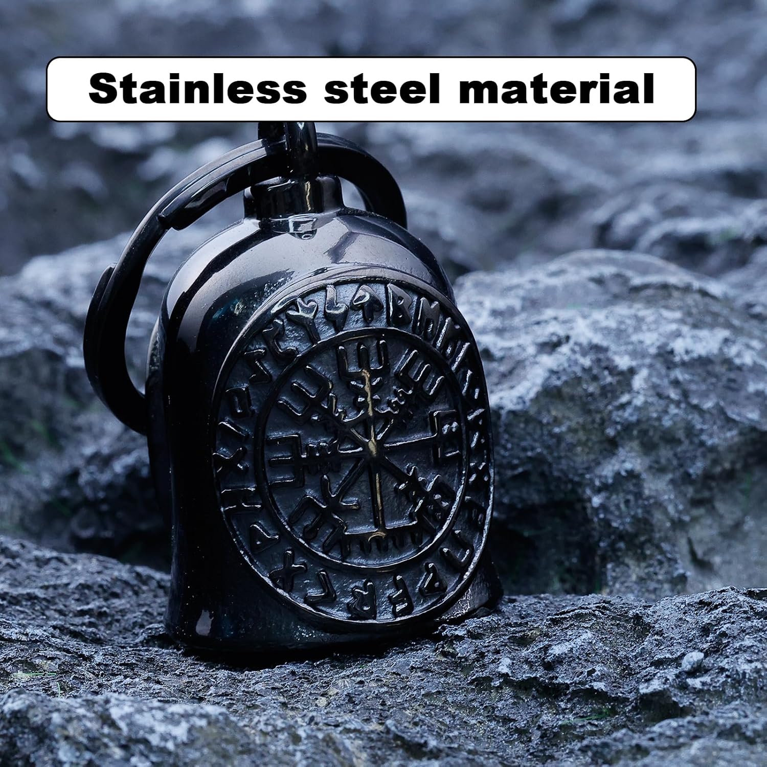 Motorcycle Viking Bell - Motorcycle Angel Bell for Men and Women, Motorcycle Accessories (Black Silver) - Image 4