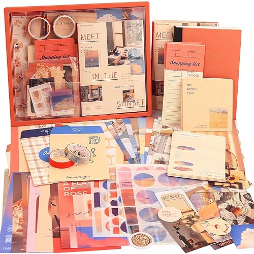 348 Pcs Scrapbooking Supplies Kit, Vintage Aesthetic Scrapbook Kit for