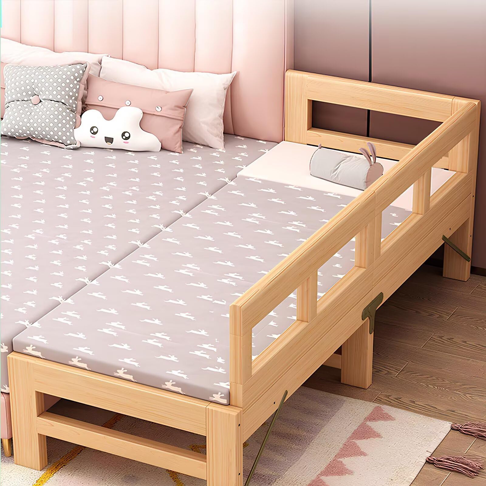 Amazon.co.jp: Jiza 木製折りたたみ式ベッド 幼児用ベビーベッド