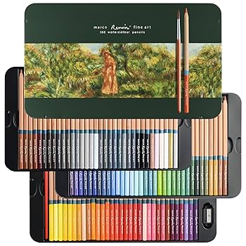 Amazon | MARCO鉛筆 水彩色鉛筆 100色セット 3120型｜水溶タイプ