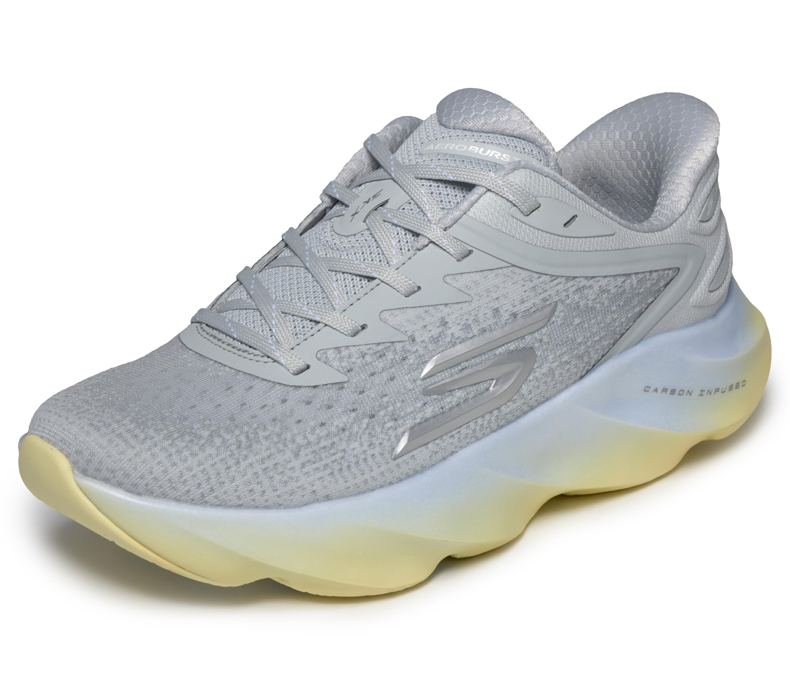 Skechers Women's Light Gray,Blue Slip-Ins: Aero Burst Sneaker In Light Gray/Blue, Size 5.5 | Textile/Synthetic, Vegan, Machine Washable Arch Fit Hyper Burst