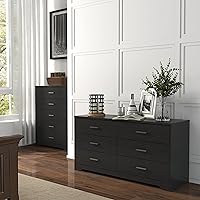 Vista 4 de Panana Cómoda para dormitorio con cajones de 5/6, cómoda de madera, organizador de almacenamiento para dormitorio, sala de estar, pasillo, guardería