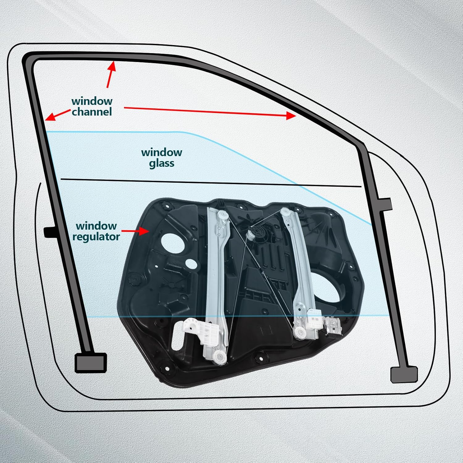 FINDAUTO 824712T510 Front Left Driver Side Power Window Regulator Without Motor Replacement for 2014 2015 2016 for Kia for Optima