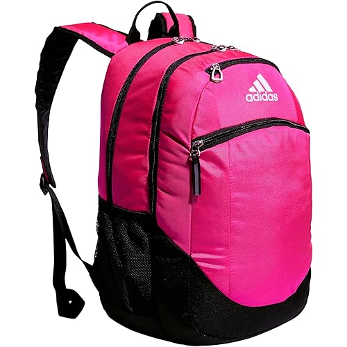 adidas Striker Team Sports Backpack for Soccer and More, Workout Bag for Men and Women, Shock Pink/Black/White/2.0 (28L), One Size