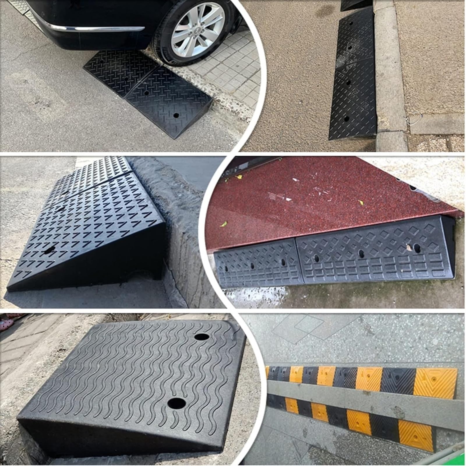 Rampa de umbral, rampa de umbral de puerta para scooter/monopatín/motocicleta/bicicleta, 1.5 pulgadas, 2 pulgadas, 3 pulgadas, 3.5 pulgadas, 4 pulgadas, rampas móviles antideslizantes de goma (4 cm)