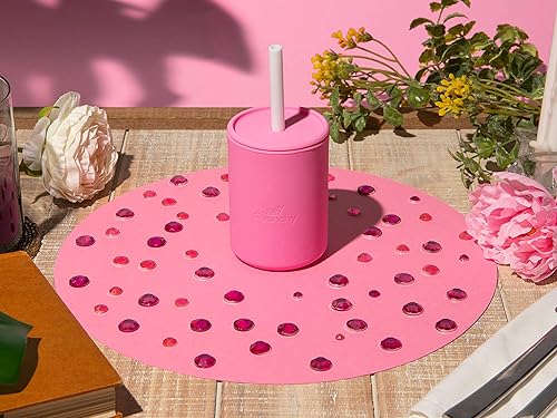 Miniatura 6 de Avanchy Vasos para sorber, vaso con pajita con tapa para entrenar a bebés de 6 meses a niños pequeños de 1 a 3 años. Taza de agua de silicona de 8
