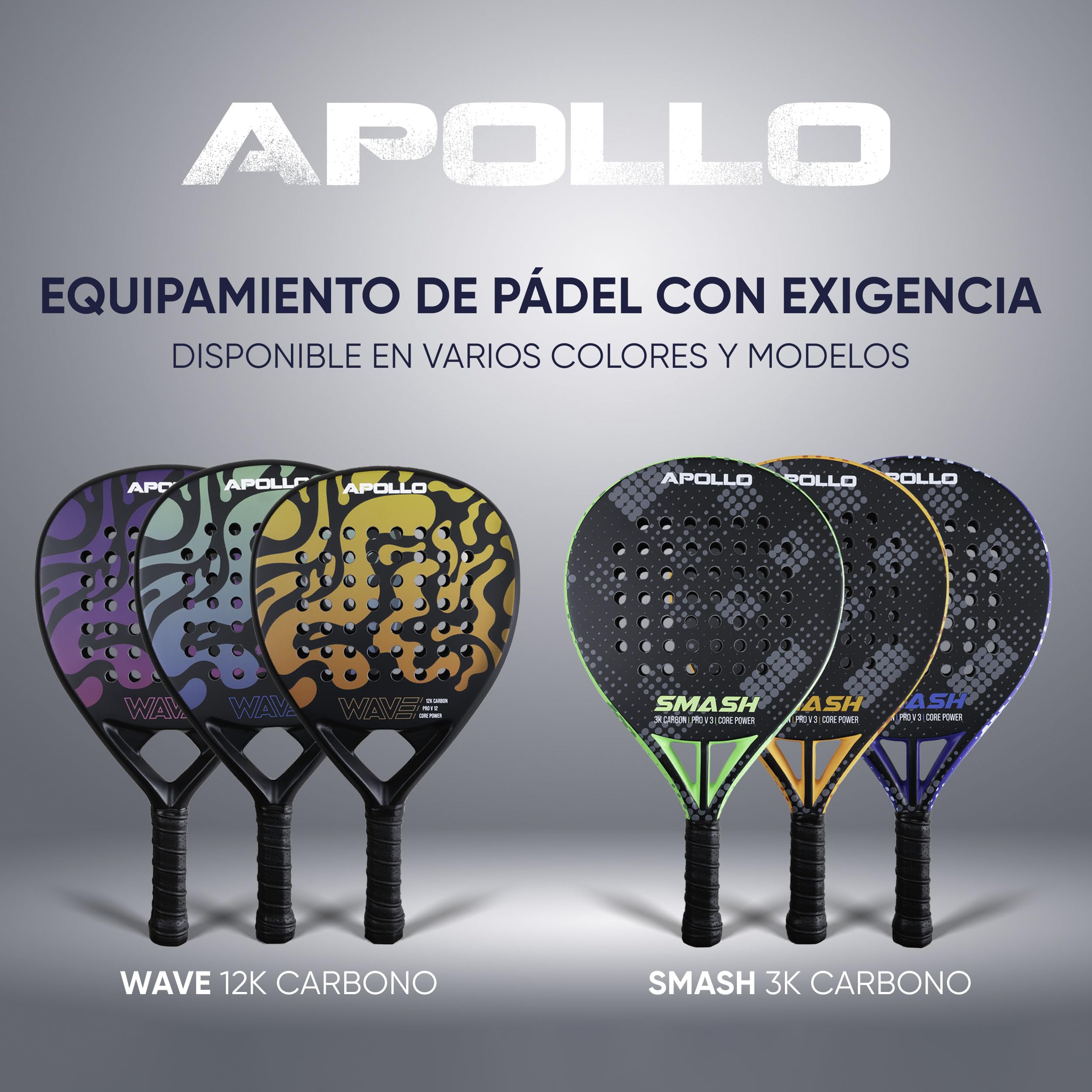 Apollo Pala de pádel - Pala de pádel para principiantes y avanzados, pala de carbono para hombre y mujer
