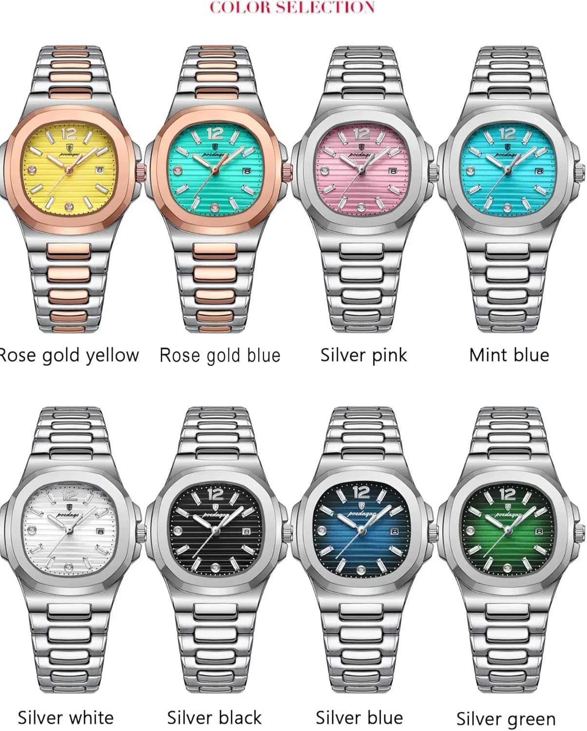 Luxury Watch for Woman Square Ladies Quartz Watch Luminous Waterproof Date Stainless Steel Women's Watches Dress Female Clock - Image 7