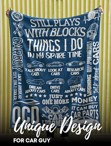 Miniatura 10 de Car Guy - Manta de franela para los amantes de los automóviles, mecánicos entusiastas de los automóviles para cumpleaños, Navidad, regalo de