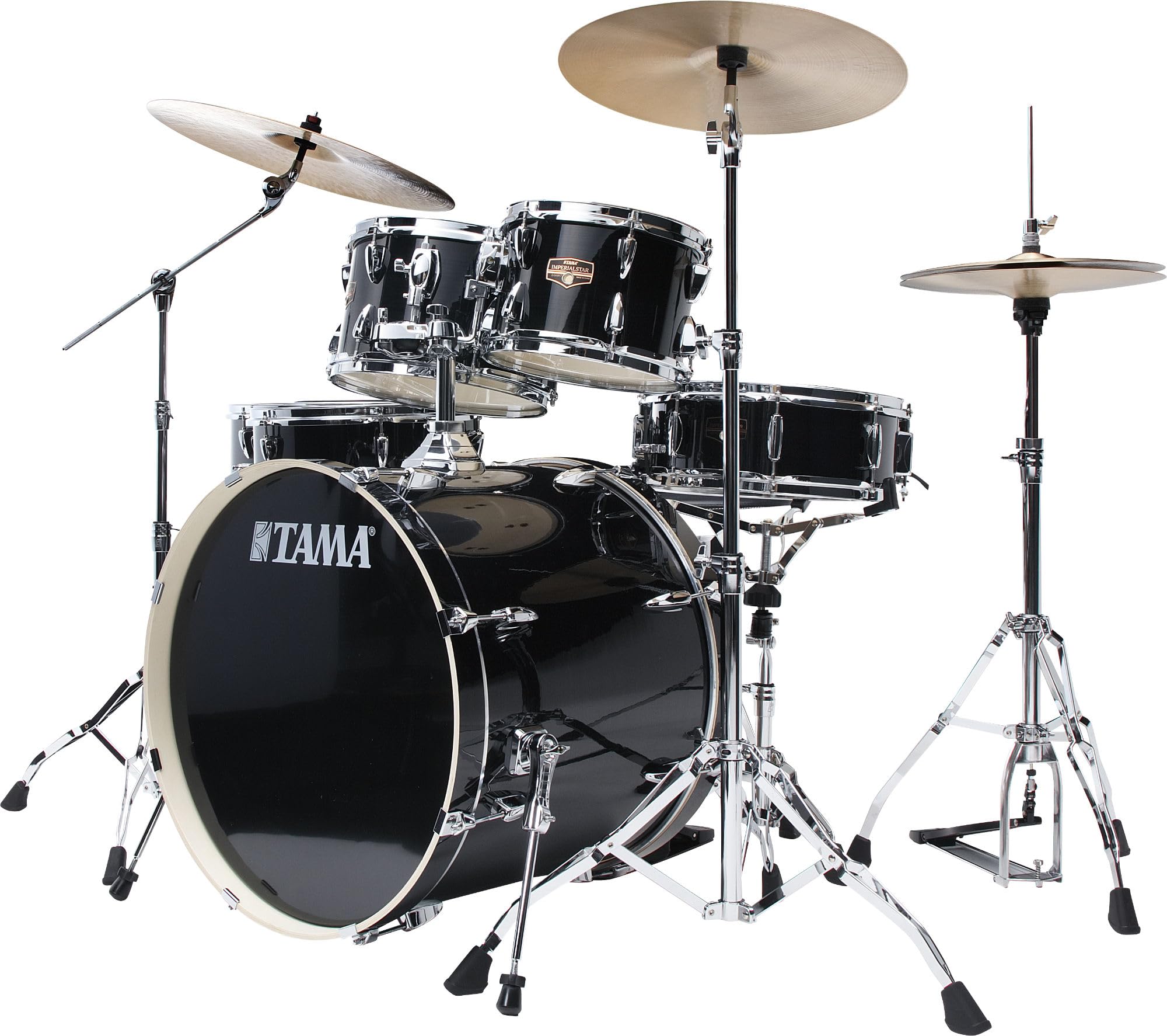 TAMA Imperialstar Drumset 6-teilig Hairline Black mit Becken & Hardware Set