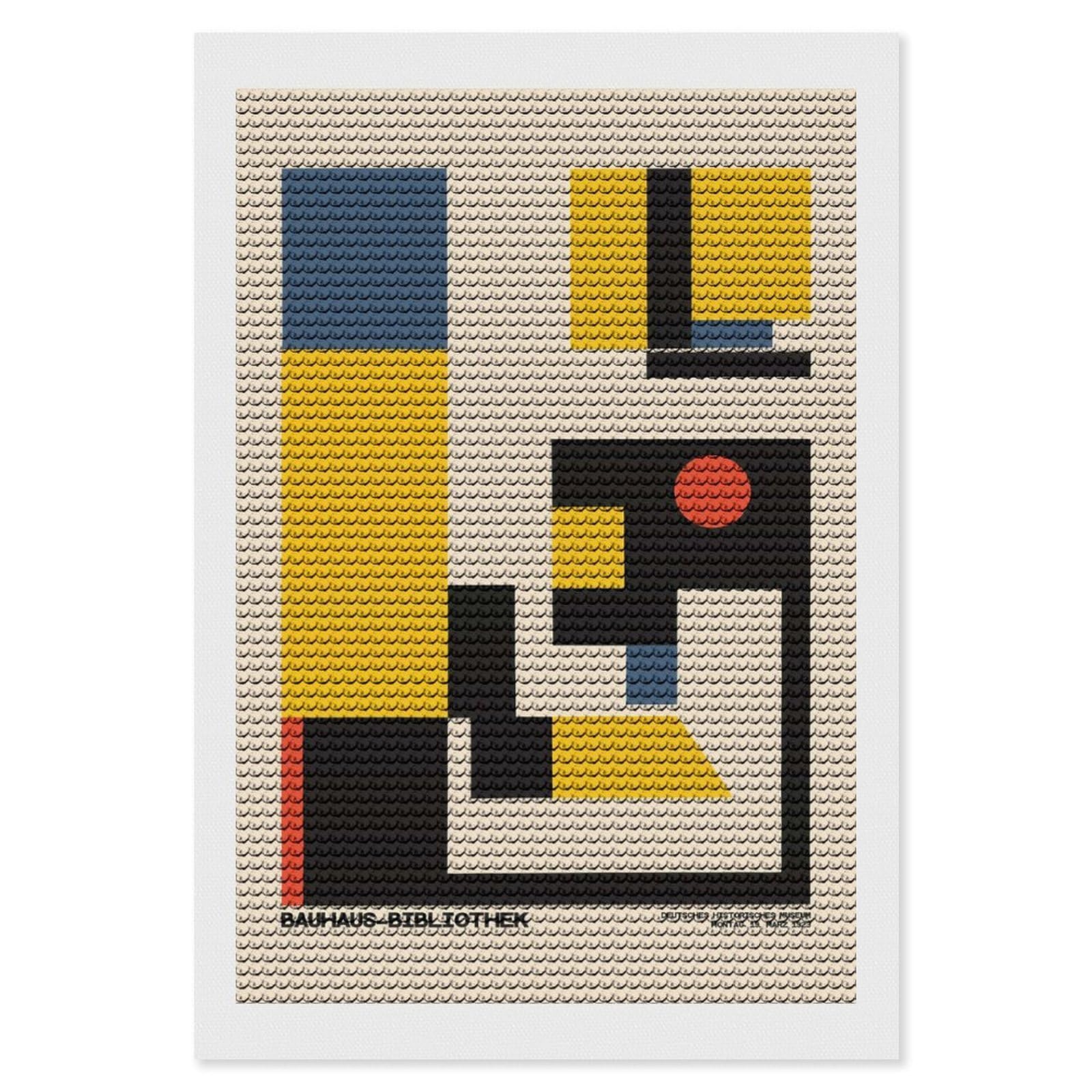 Junmoney Bauhaus Library Diamond Painting Canvas Set 8"x12", for Women, Pleasing Wall Art Project, Aesthetic Room Decor, Gift Idea
