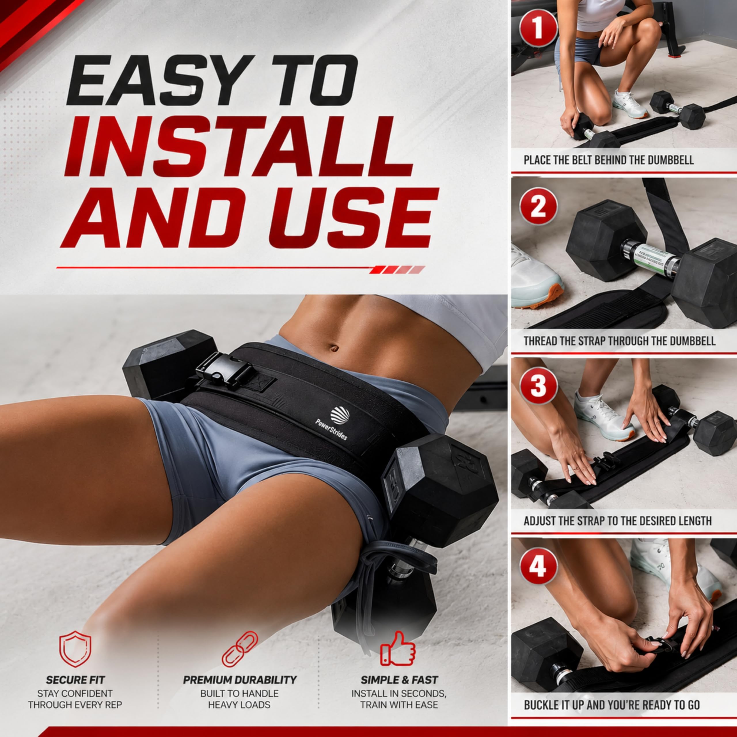Hip Thrust Belt for Dumbbells - Build Glutes! -8