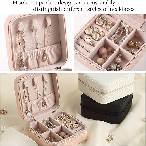 Miniatura 5 de Joyero personalizado, joyero pequeño de viaje personalizado con nombre y mes de la flor de nacimiento, para anillos, aretes, collar, pulsera,