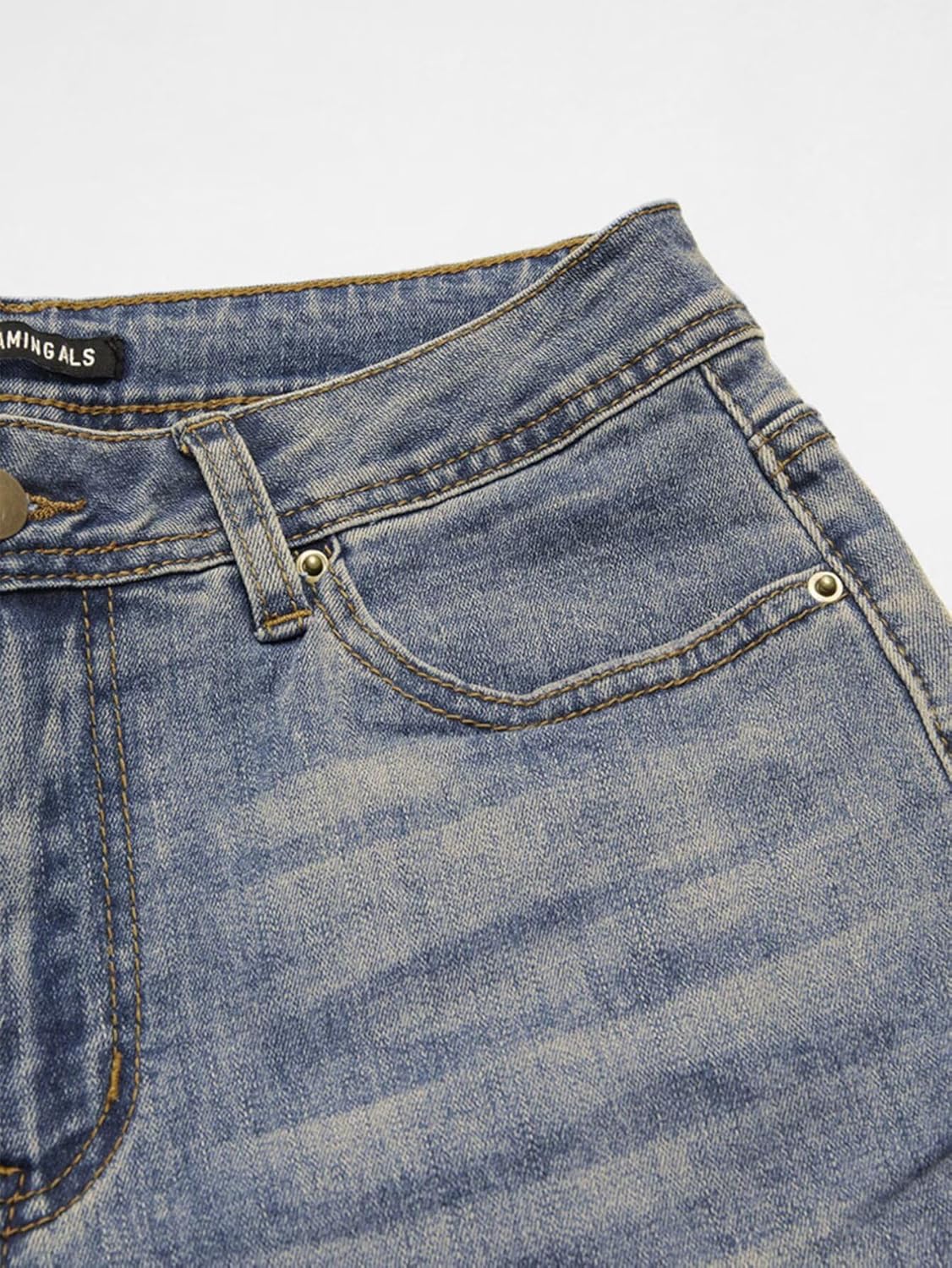 Flamingals Women’s Ripped Bell Bottom Jeans Bootcut Mid Rise Stretchy Cut Out Denim Flare Jeans