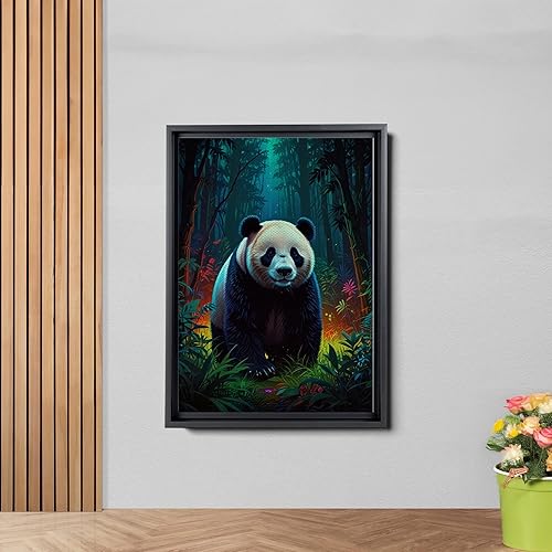 Miniatura 2 de Canvas Print cute pandas in the jungle Watercolor art framed canvas print framed wall art synthwave animal art Decor Canvas, Print