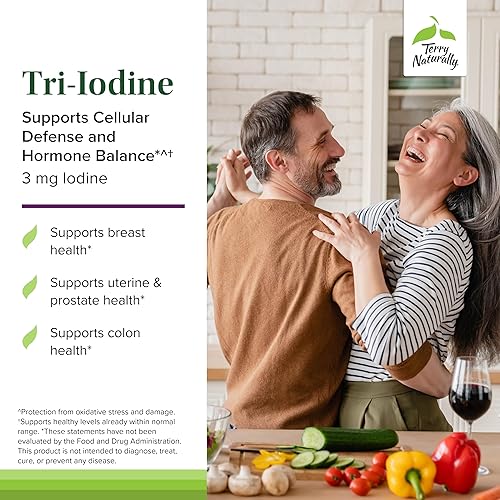 Miniatura 3 de Terry Naturally Tri-yodo 3 mg - 90 cápsulas - Apoya una fuerte defensa celular y equilibrio hormonal - Sin OMG, vegano, kosher, sin gluten - 90