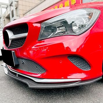 Car Front Bumper Spoiler Lip for Mercedes Benz CLA Class C117 2016-2019 Black
