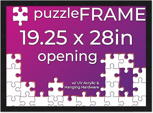 Miniatura 59 de Poster Palooza 16x20 Jigsaw Puzzle Frame Kit - Kit Includes Puzzle Glue Sheets, Black Wood Puzzle Frame with White Mat, UV Acrylic, Backing, Hanging