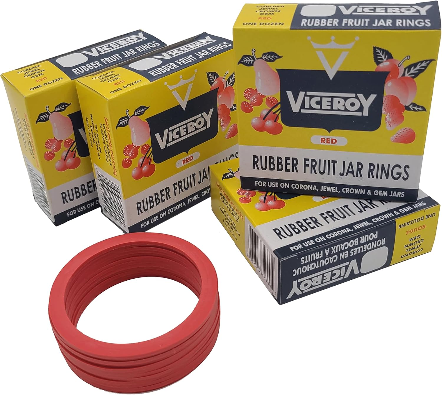 Canning Jar Seal Bundle Includes 48 Regular Mouth Viceroy Jar Rubbers Without Tab and 48 Dissolvable Sunivale Jar Labels Replacement Jar Seals for Old Style Canning Jars Natural Rubber Rings