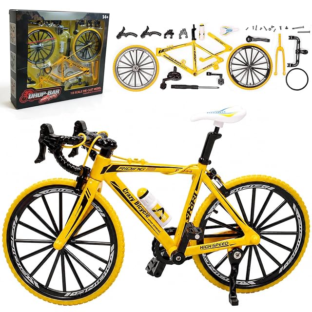 LIULINY Amarillo 1:8 Kit de Montaje DIY Modelo Bicicleta de Montañ