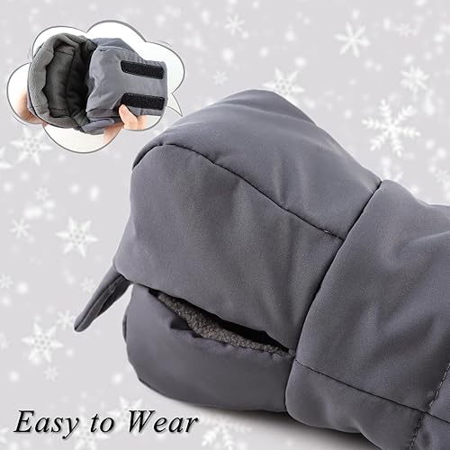 Miniatura 20 de Zsedrut Guantes universales para cochecito de invierno, anticongelante, repelentes al agua, calentador de manos, forro polar, accesorios para Verde