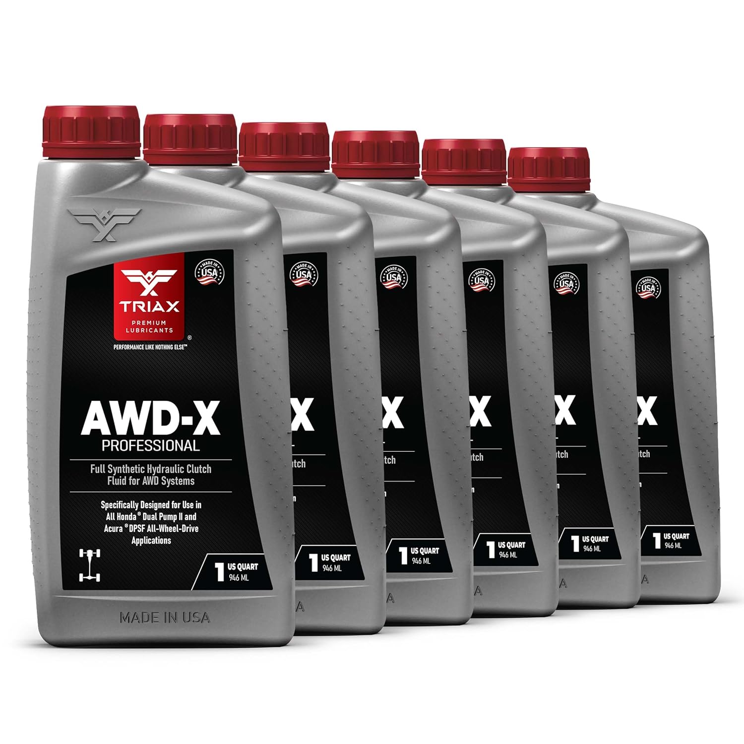 TRIAX AWD-X Professional | Full Synthetic Dual Pump II AWD Fluid Compatible with AWD Dual Pump Systems in Honda & Acura DPSF (6 Quart Pack)