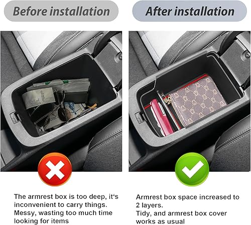 Miniatura 3 de SKTU Para Chevrolet Trax 2024 2025 Organizador de consola central 2024 2025 Bandeja de consola Chevy Trax Caja de almacenamiento para reposabrazos