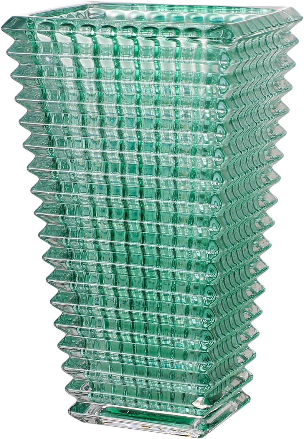 MCMCNCUIU Crystal Glass Vase, Large Crystal Vases for Flowers, Large Flower Vase, Green Modern Vases for Living Room, Bedroom, Kitchen, Dining Table, Mantle, Wedding, 11 Inches