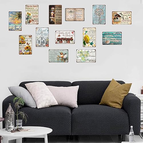 Miniatura 5 de Letrero de metal con texto en inglés We Believe There Are Angels Among Us, decoración de pared retro para pared, estilo retro, para interiores y