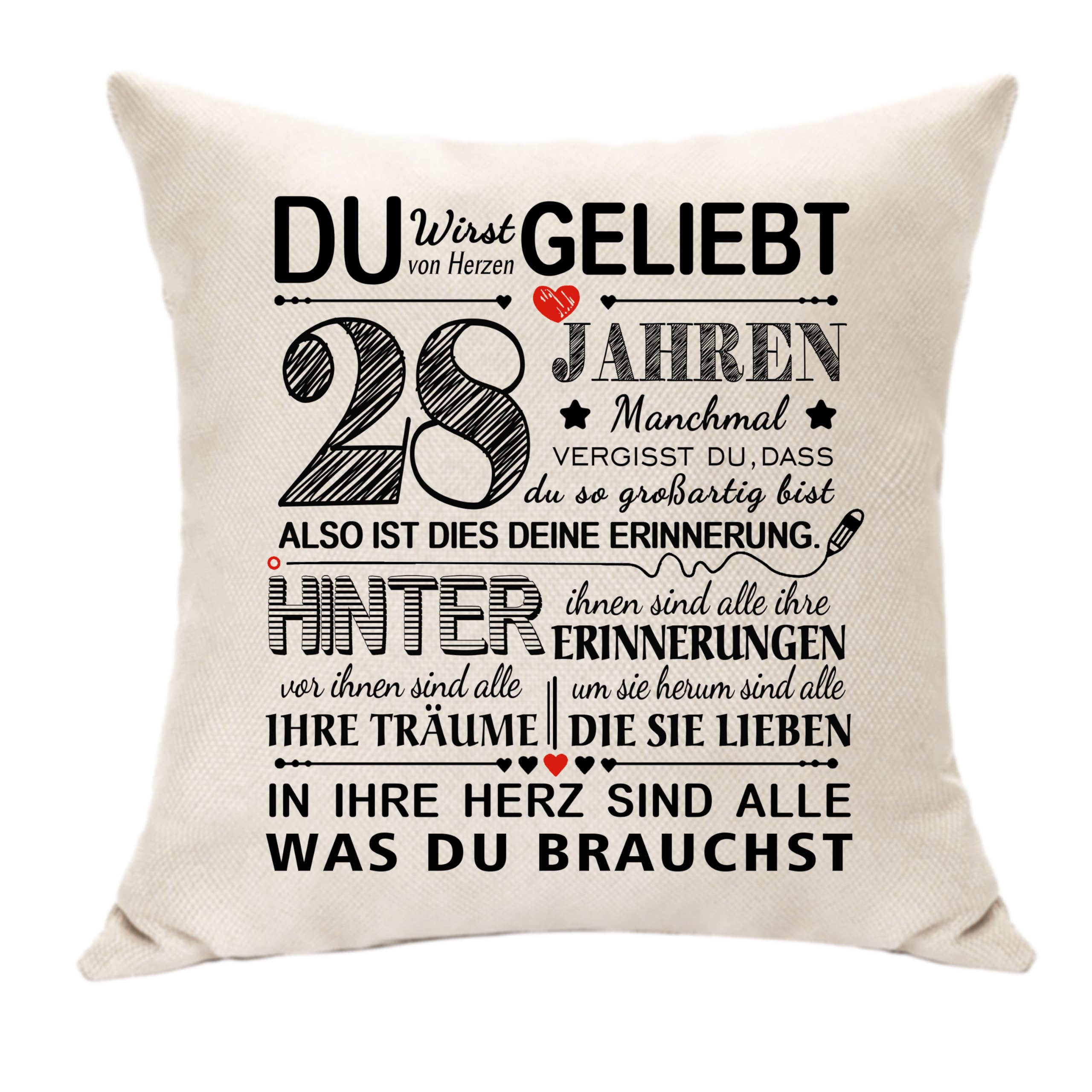 Hasodeo Kissenbezug Geburtstag Decroation Geschenke für 10. 15. 20. 30. 35. 40. 50. 60. 70. 80. 90. 100. Frauen Männer Mädchen Jungen Geburtstagsgeschenk Inspirierende Geschenke für Sie Ihn