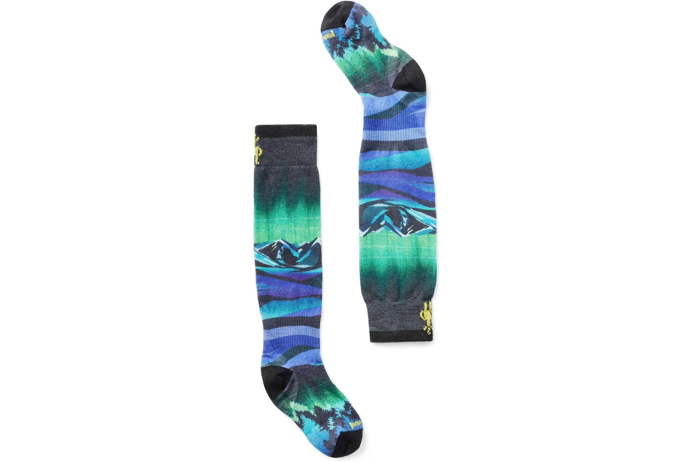 Носки Smartwool Kids Ski Zero Cushion Aurora Flash Print Over The Calf Socks (Little Kid/Big Kid)