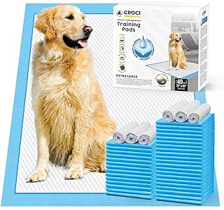 CROCI XXL 30"x36" Thicker Heavy Absorbency Pee Pads for Dogs, Dog Training Pads Absorbs Up to 8-Cup of Liquid, 6-Layer Puppy Pads Leak-Proof & Quick Drying, Disposable (40 Counts)