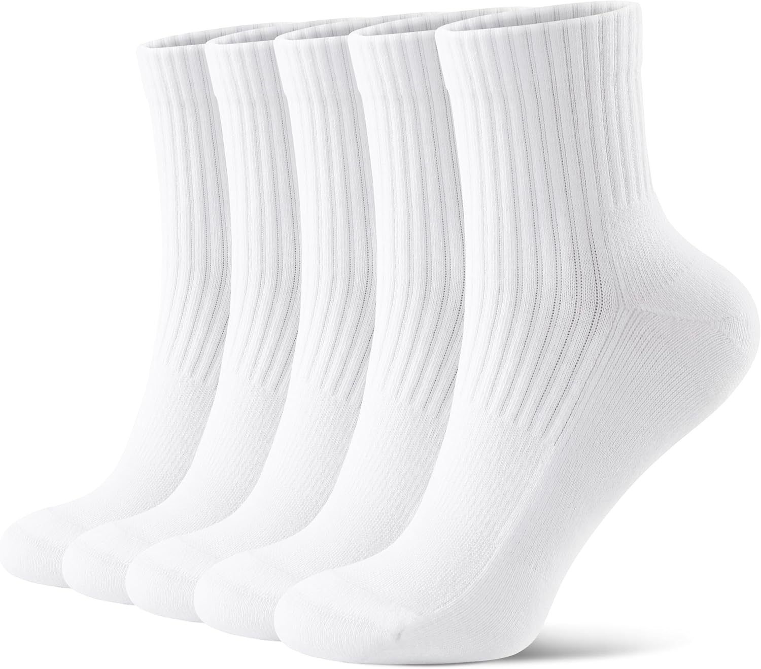FITRELL Women's Crew Socks Ankle Athletic Cushioned Running Thick Casual Socks for Women and Men 5-6 Pairs