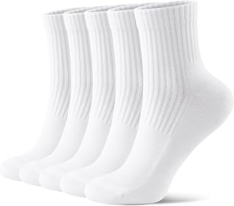 FITRELL Mini Crew Active Ankle Socks Cushioned Running Thick Athletic Socks with Support for Women and Men 5-6 Pairs