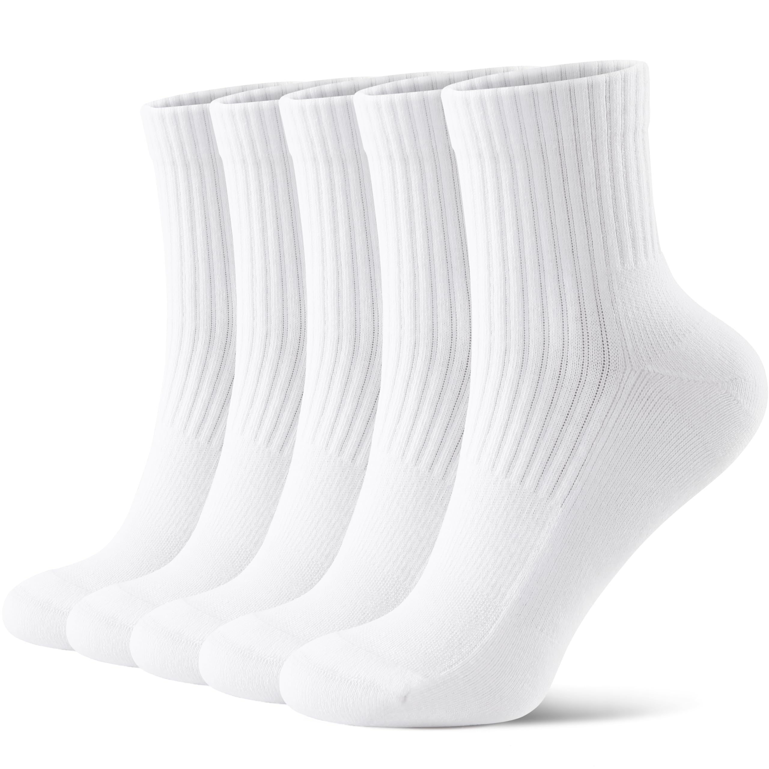 FITRELL 5-6 Paar Sneaker Socken Damen Herren Crew Sportsocken Tennissocken | Quarter Socken Laufsocken mit Fußgewölbestütze
