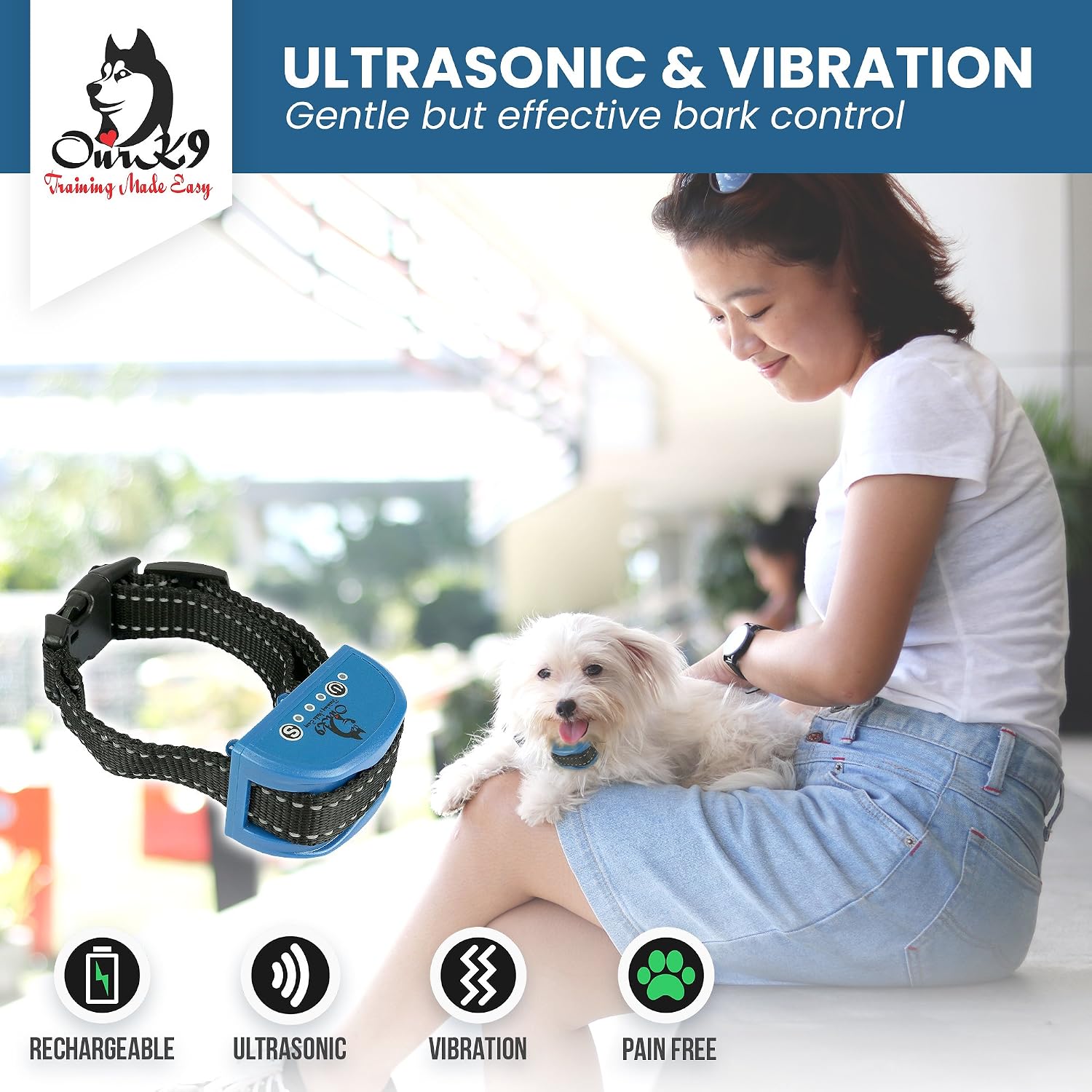 Our K9 Training Made Easy Ultrasonic Bark Collar for Small Dogs - No Shock, Pain Free Control Device