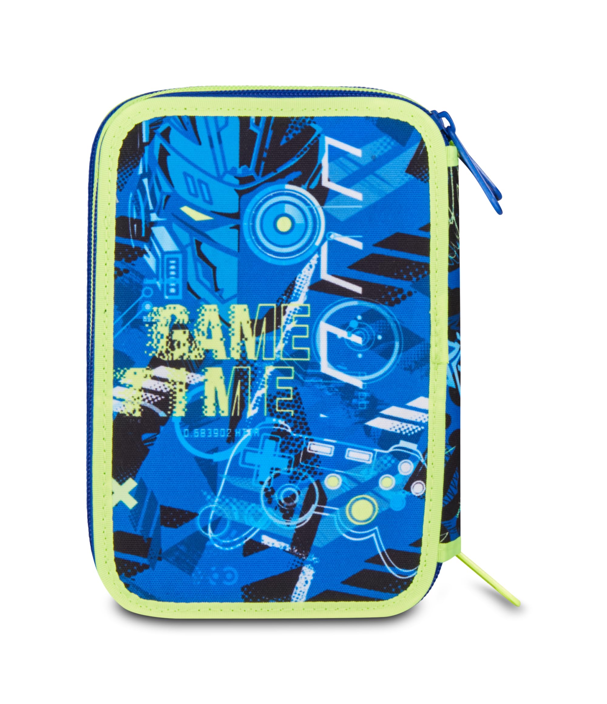 Mitama Astuccio Scuola 3 Scomparti, CYBERSHARK, Contenuto 47 pz, Completo di Matite, Pennarelli, Portapenne Scuola Elementare Bambino