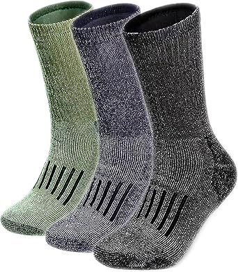 HUGSWEET 3 Pairs Cozy Soft Winter Socks for men, Thick Warm Comfy Hiking Crew Socks with Gifts Box