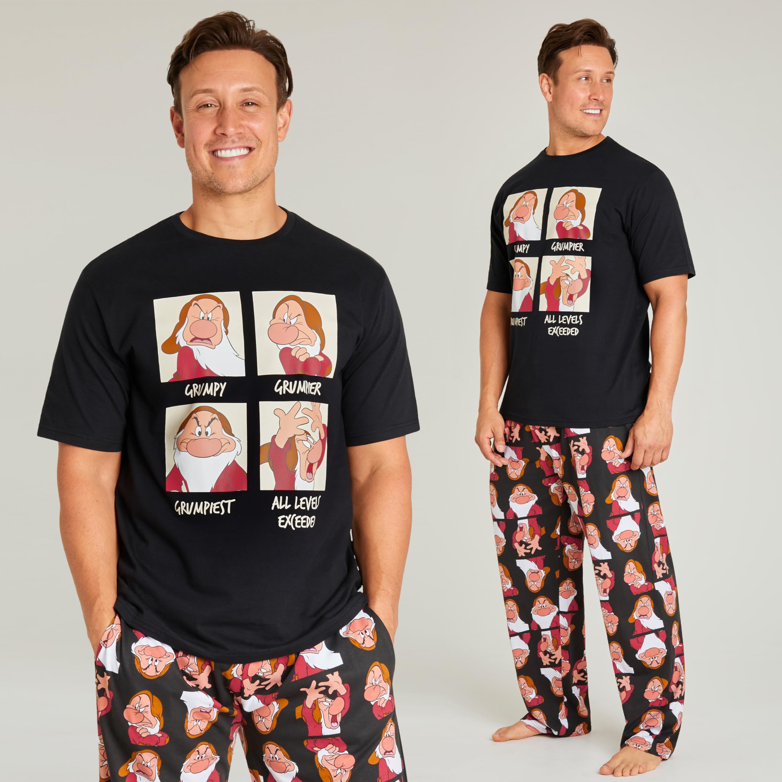 Disney Pigiama Uomo - Pigiama Uomo Cotone S-3XL Pigiami Uomo e Ragazzi a Maniche Corte Pigiami Due Pezzi da Uomo Lungo