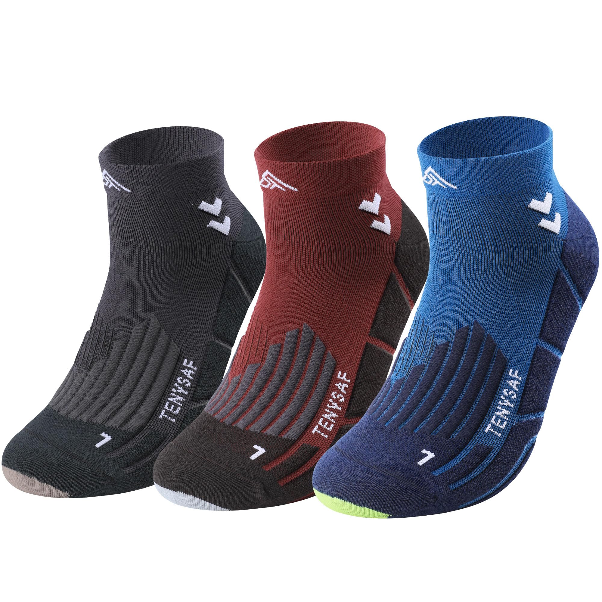Lounwee Compression Sport Running Socks: Athletic Socks for Men Women with Cushion,3 Pairs Work Hiking Basketball Ankle Socks