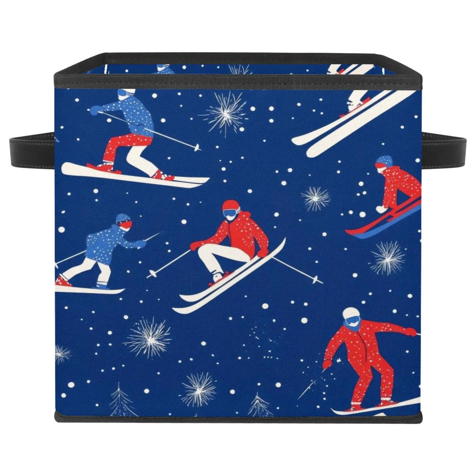 Boîte de rangement en forme de ski grand cube pliable en tissu Oxford de 28cm