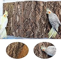 Vista 3 de Paquete de 2 perchas de corcho 100% natural de 16 x 12 pulgadas, tablas de asiento de corcho para pájaros, accesorios de decoración de corteza