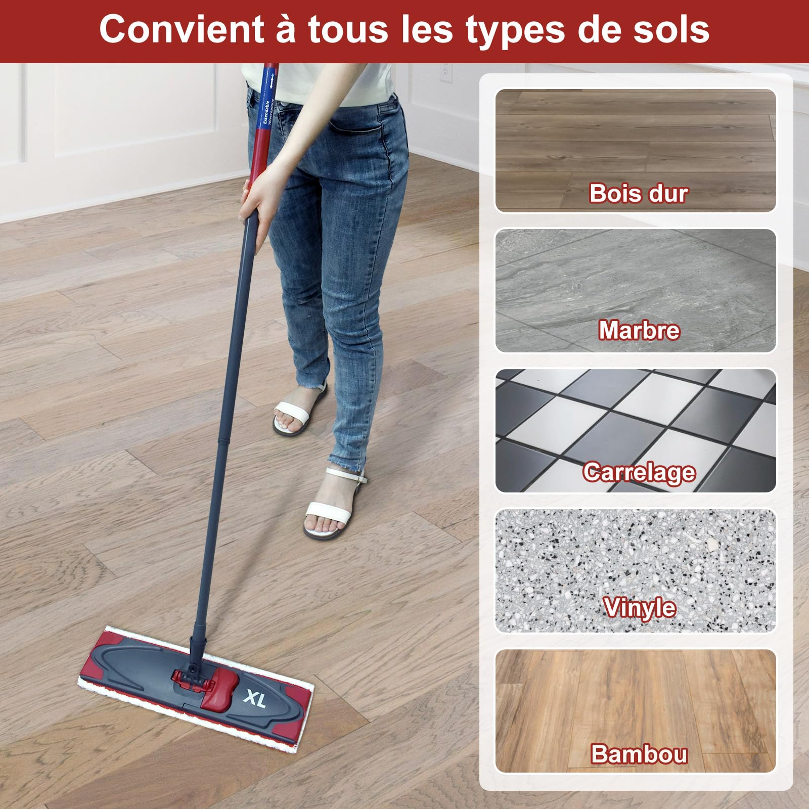 DLAIMI 3 Pièces pour Vileda UltraMax XL Balai Serpillière Recharge Kit, Housse de Coussin de vadrouille Ultra Large en Microfibre pour Tous Les sols durs pour Machine à Laver