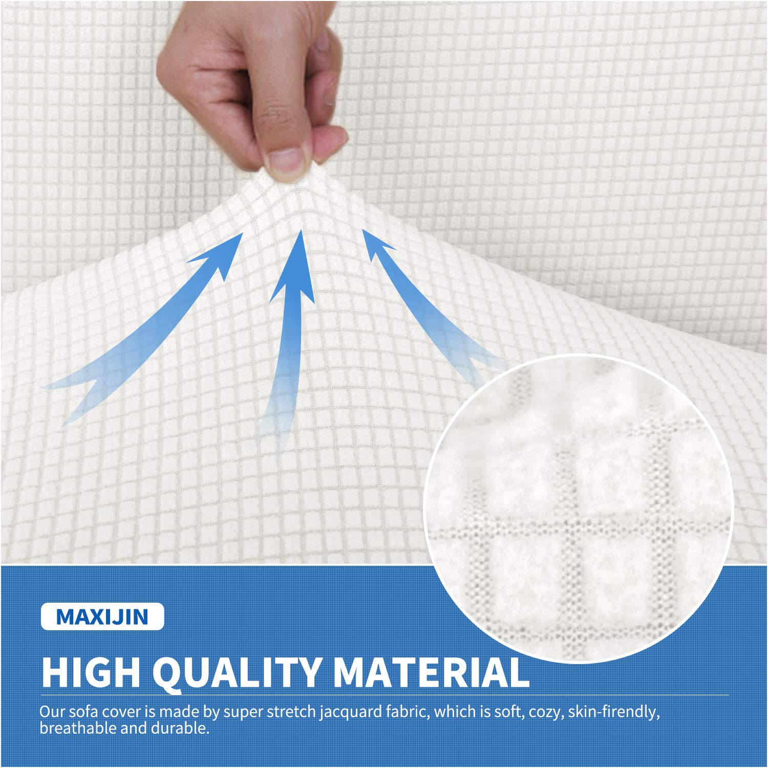 MAXIJIN Super Stretch Dining Room Chair Cover Jacquard Spandex Dining Parsons Chair Slipcover Removable Chair Protector Covers for Dining Room,Hotel,Kitchen,Ceremony (White - Image 4