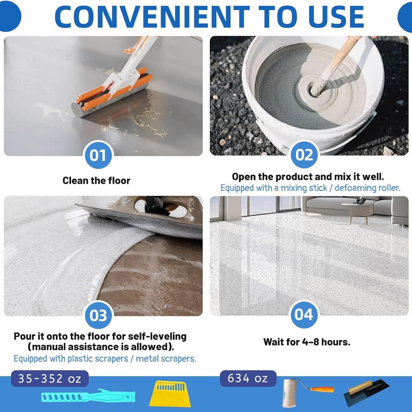 Rivestimento epossidico per pavimenti, composto autolivellante antiscivolo | Rivestimento del pavimento di effetto marmo di 13x11x13cm per il passaggio pedonale della cucina dell'officina della stanza
