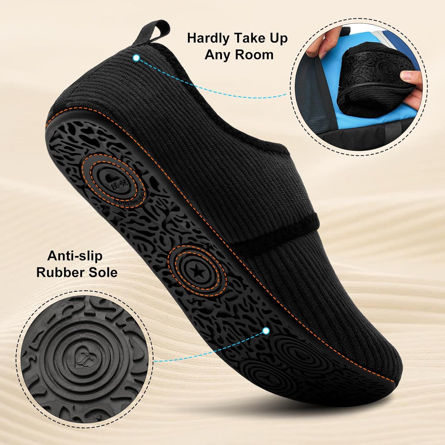 JOINFREE House Slippers for Women Men Cozy Slip On Bedroom Shoes Wide Barefoot Slipper Socks for Indoor Home Travel Office Yoga - Image 4